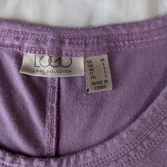 Logo by Lori Goldstein Lavender Tunic Top with pockets Size Medium - Picture 5 of 9